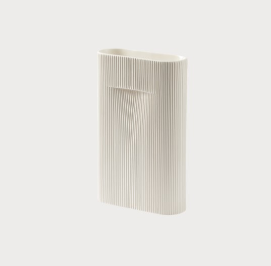 Vase Ridge - Off white - 35cm