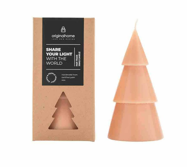 Xmas Tree Candle L - Peach