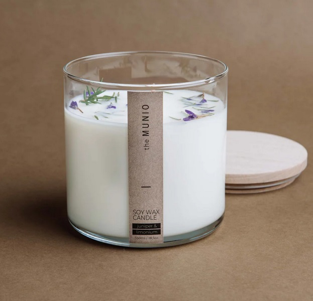 Soy wax candle - 550ml - Juniper & limonium