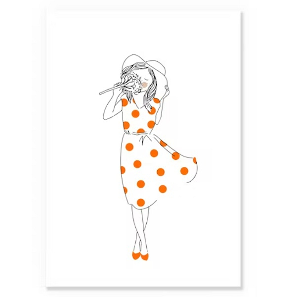 Affiche A4 - Mireille robe à pois