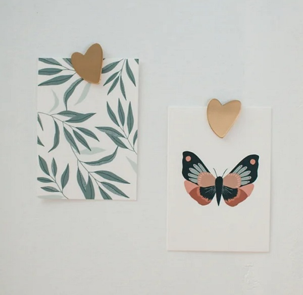 Bijou mural en laiton - Coeur