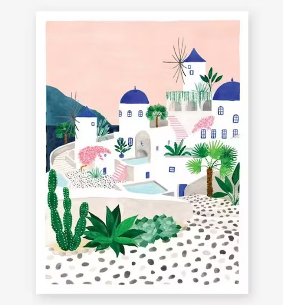 Affiche décorative - Large - Santorini - 50x70 cm