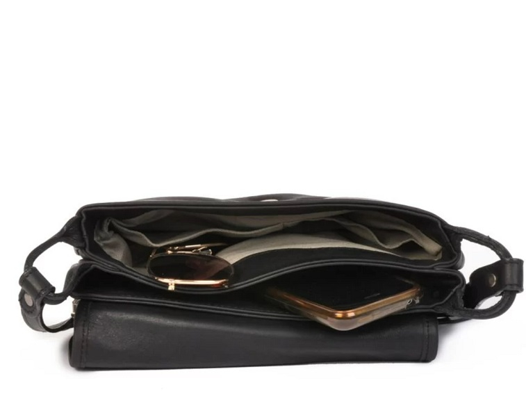 Sac bandouillère Jenny - Noir - Lisse