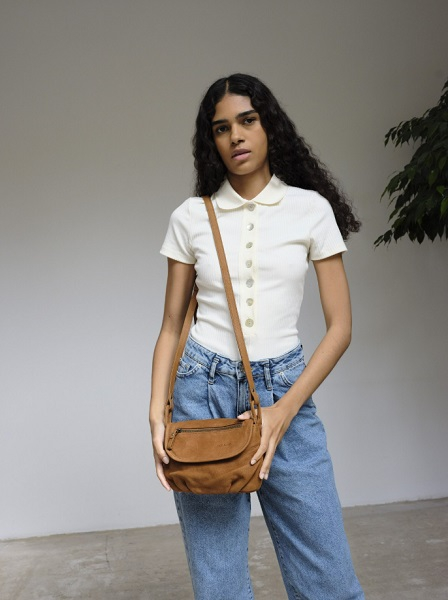 Sac bandouillère Jenny - Epice - Peau de pêche