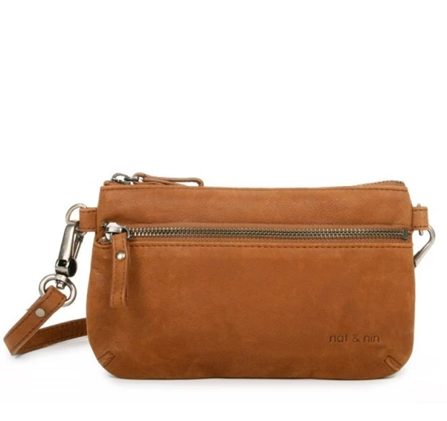 Petite pochette Vicky 2 zippée - Epice - Peau de pêche