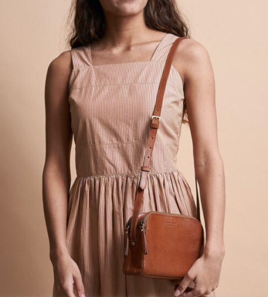 Sac EMILY - Cognac - Stromboli - lanière cuir
