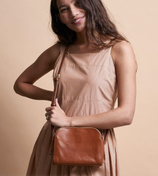 Sac EMILY - Cognac - Stromboli - lanière cuir