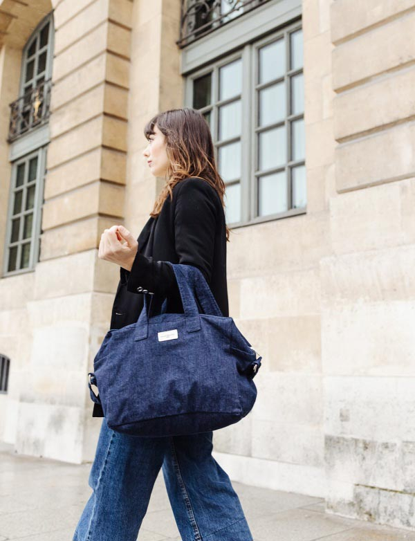 Sauval le city bag en denim upcyclé - Denim foncé