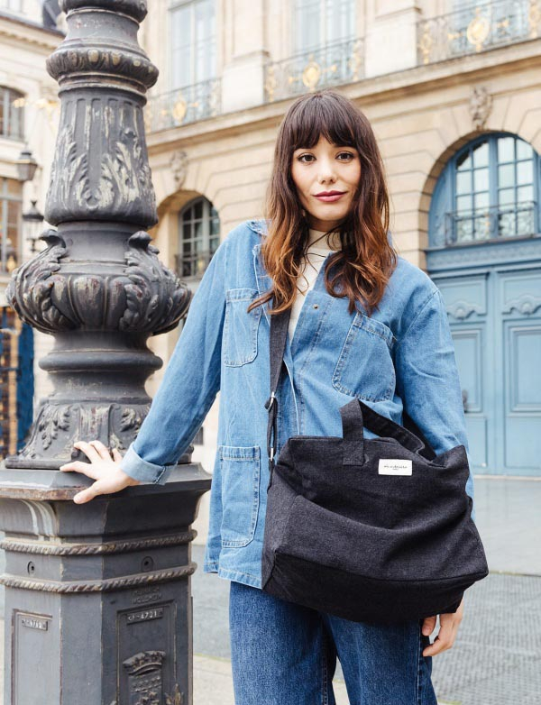 Sauval le city bag en coton recyclé - Noir