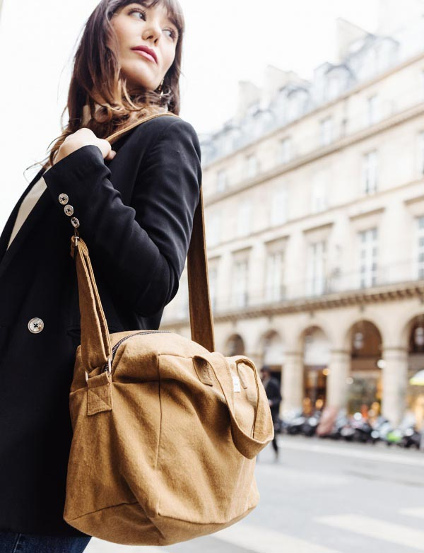 Sauval le city bag en coton recyclé - Camel