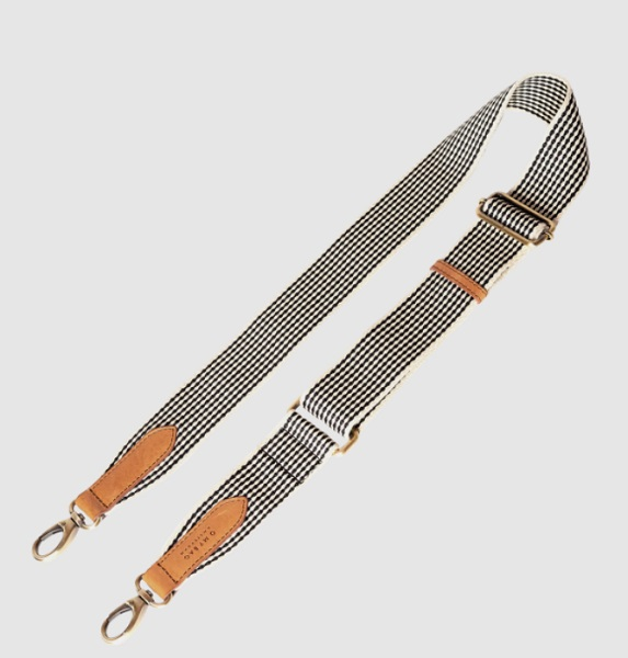 Sangle de sac à carreaux noirs et blancs - Cognac