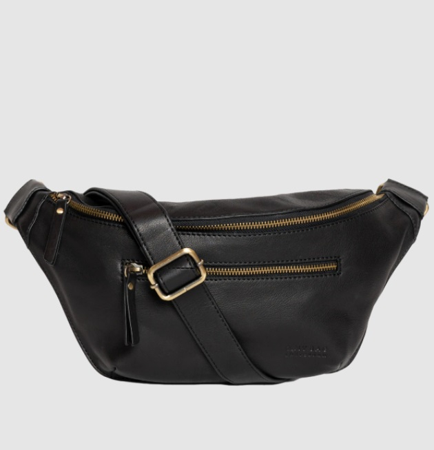 Sac Banane Drew - Black Soft Grain Leather
