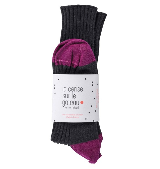Chaussettes coton - Yvette - Caviar 39/41