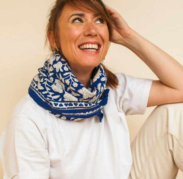 BIG Foulard Latika - Coeur - Majorelle