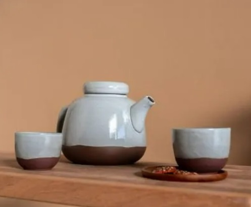 Cup M - Soft red clay with grey glaze