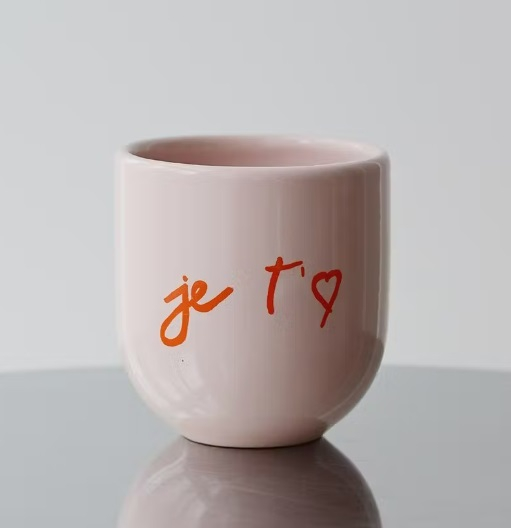Mug - je t'aime - rose et orange