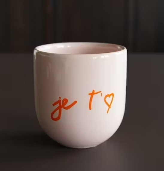 Mug - je t'aime - rose et orange