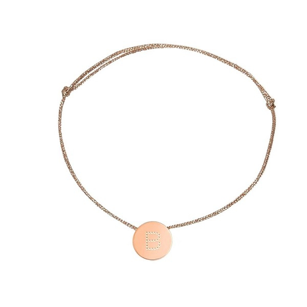 bracelet cordon rose gold - lettre B