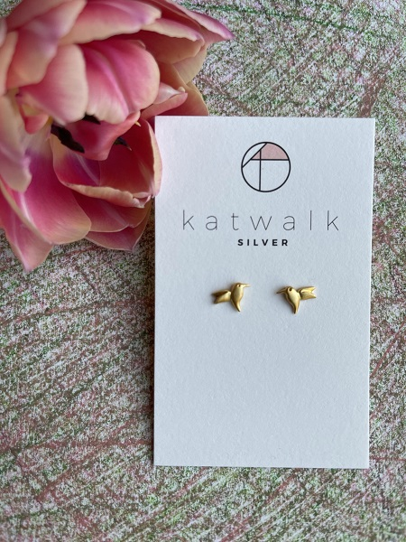 Boucles d'oreilles - or - colibri