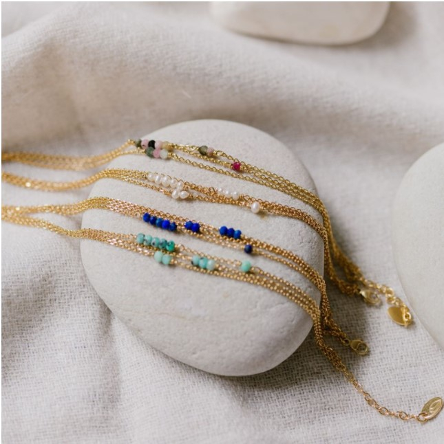 Bracelet 10843 Uma plaqué or - perle d'eau douce - Amulette