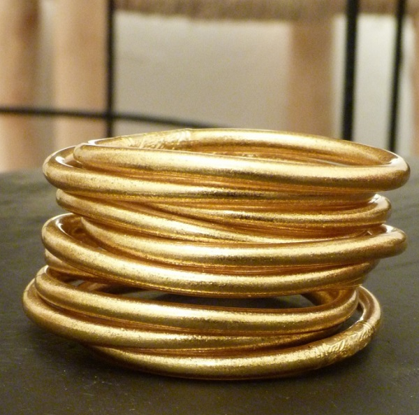 Bracelet bouddhiste - or - épais - M