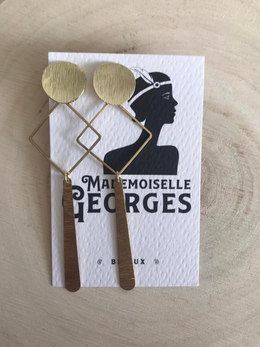 Boucles d'oreilles laiton doré - Chypre