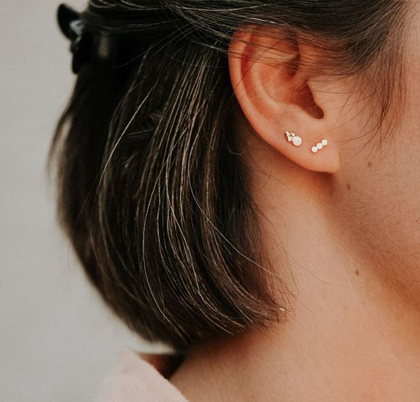 Boucle d'oreille - Edith - plaquée or - 10949 - pépite