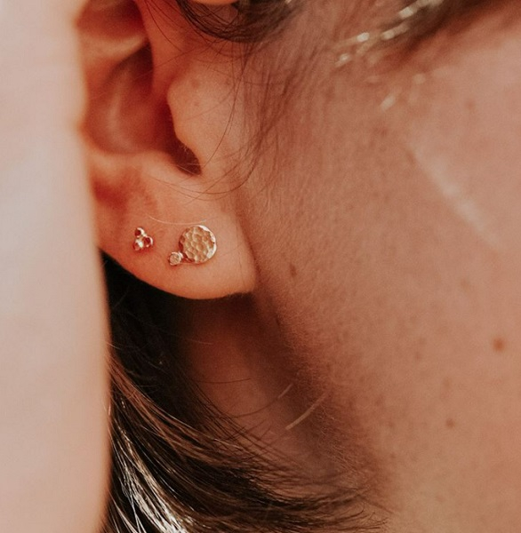 Boucle d'oreille - Odette - Plaqué or - 10945 - pépite