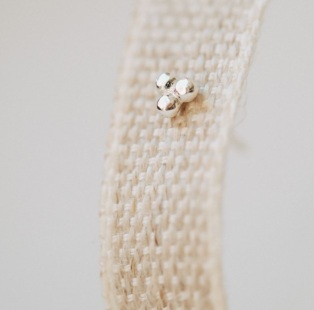 Boucle d'oreille - Rose - argent - 10942 - pépite