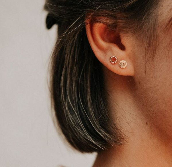 Boucle d'oreille - Romy - plaqué or - 10939 - pépite
