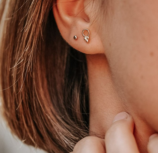 Boucle d'oreille - Rachel - plaqué or - 10937 - pépite