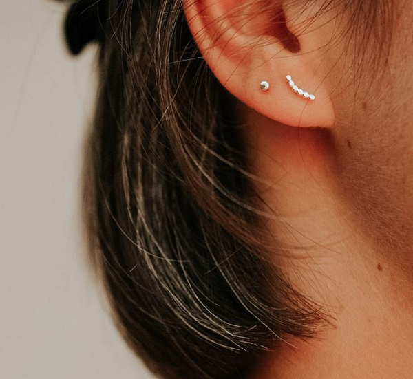 Boucle d'oreille - Jade - argent - 10934 - pépite