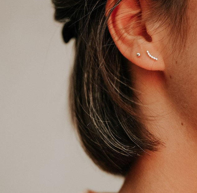 Boucle d'oreille - Lila - argent - 10932 - pépite