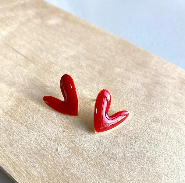 Boucles d'oreilles Amore - rouge