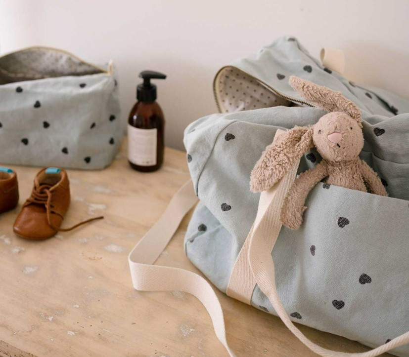 Trousse de toilette Vic - Coeur - Blue spray