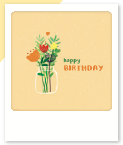 Mini carte postale Happy birthday bouquet in a jar MP0503EN