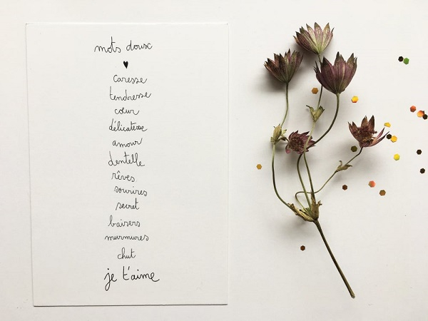 Carte Postale Double - mots doux