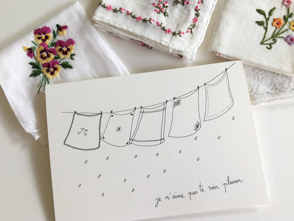 Carte Postale Double - mouchoirs (te voir pleurer)