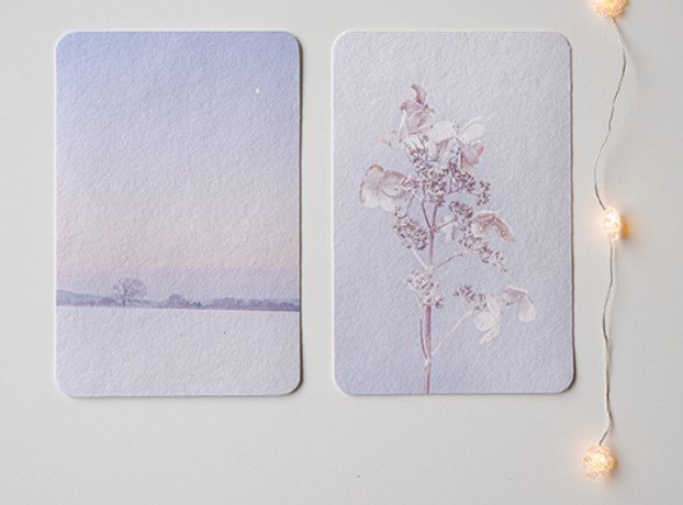Carte Neige Pastel