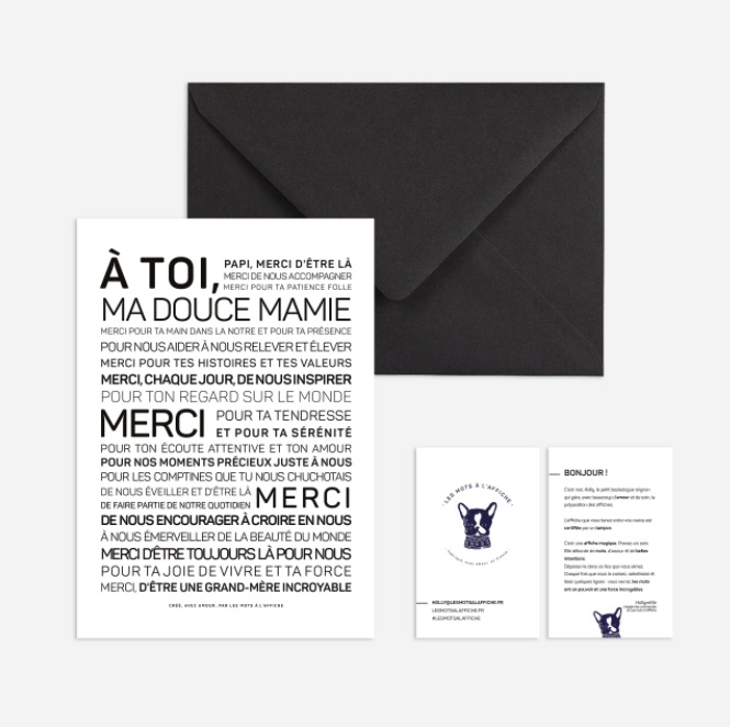 Carte avec enveloppe - Mamie