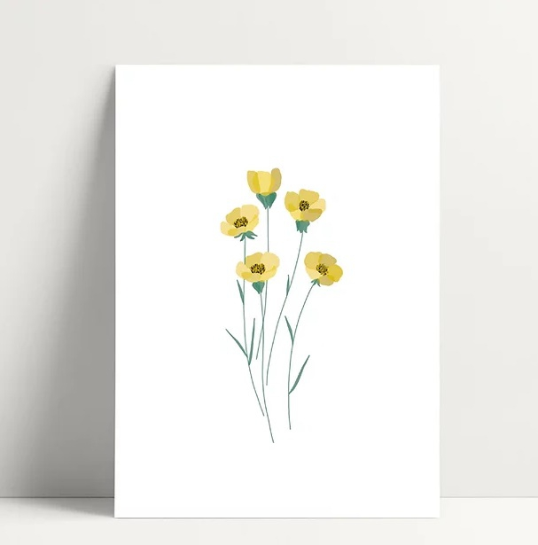 Carte simple - Boutons d'or
