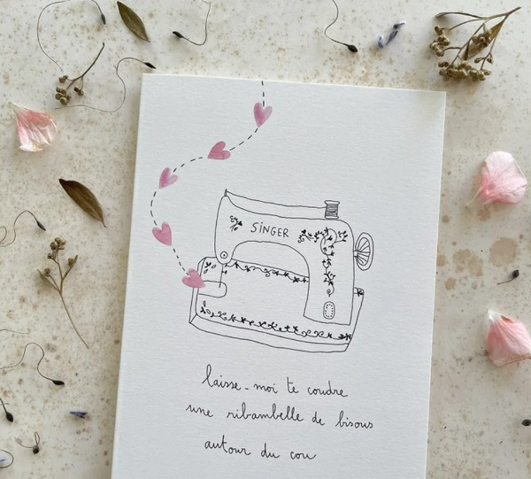Carte Postale Double - Coudre