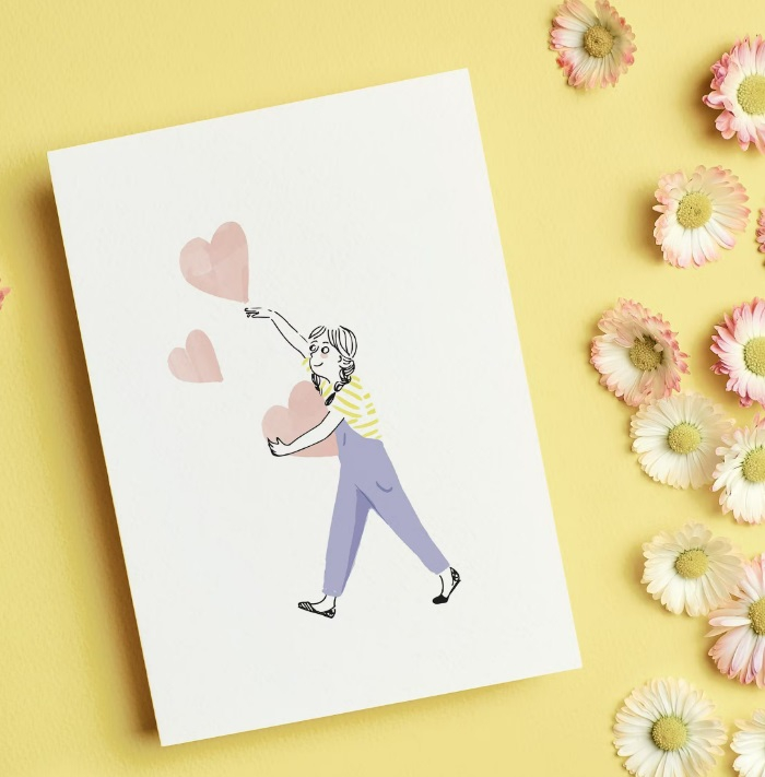 Carte avec enveloppe - Attraper du love