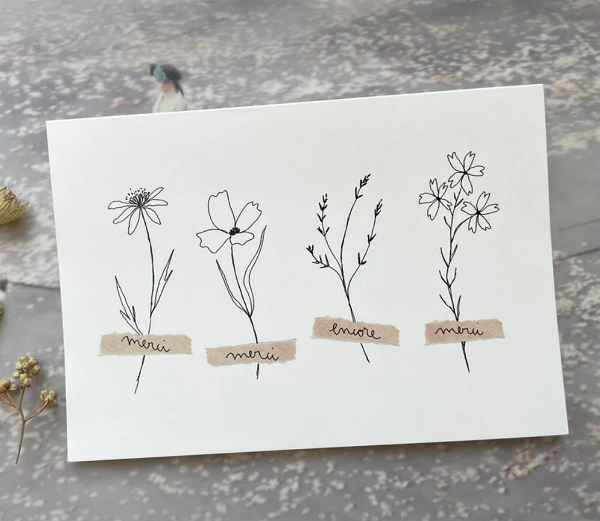 Carte Postale Double - Merci encore