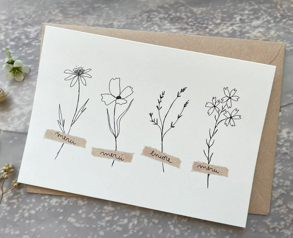 Carte Postale Double - Merci encore
