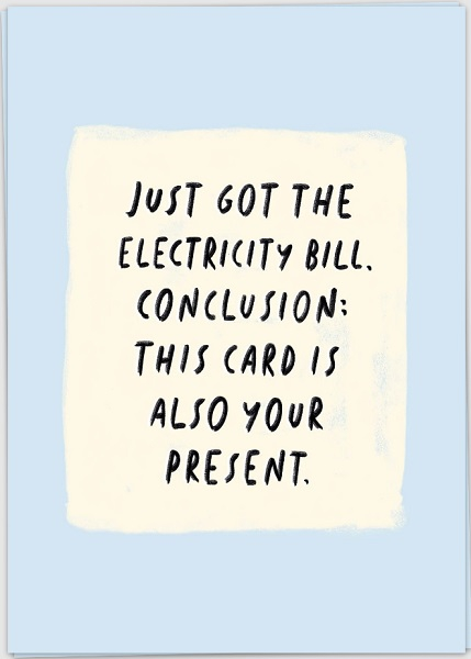 Kaart blanche - carte postale - Electricity bill