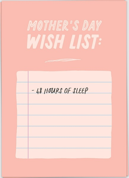 Kaart blanche - carte postale - Mother's day wishlist