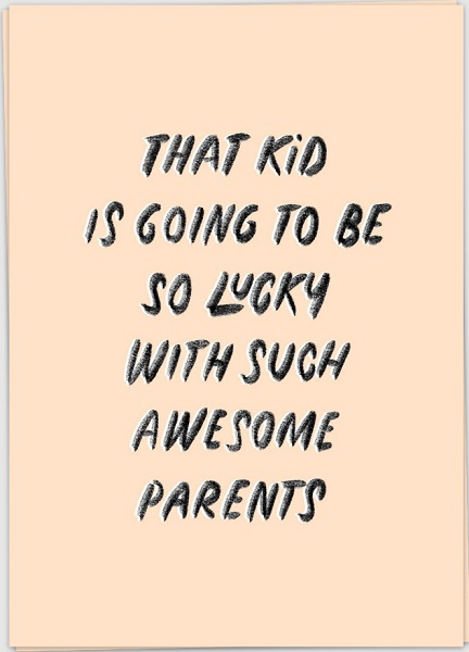 Kaart blanche - carte postale - Awesome parents