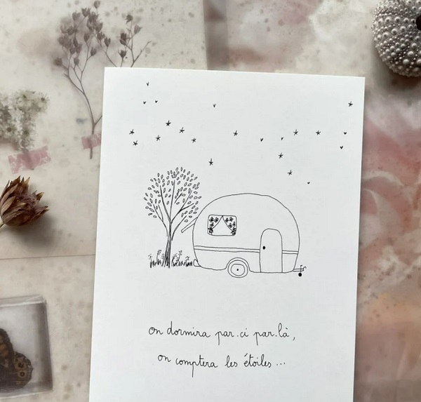 Carte Postale Double - caravane