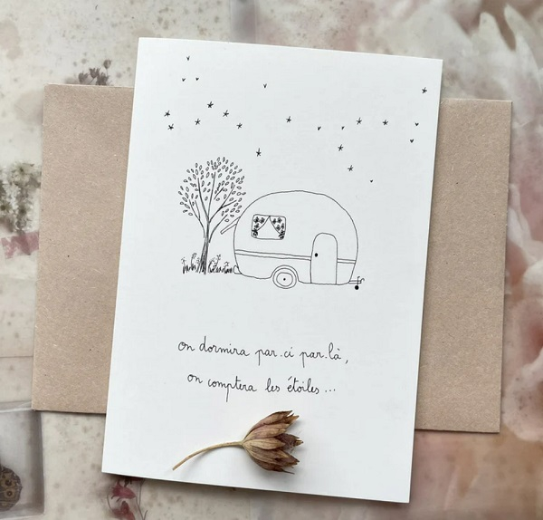 Carte Postale Double - caravane